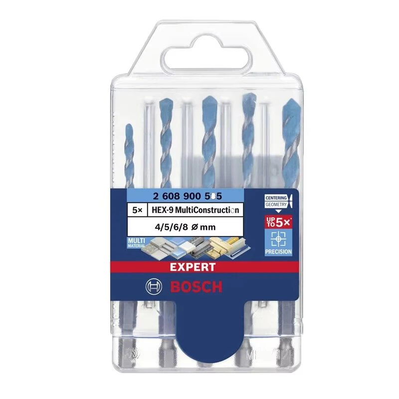 EXPERT HEX-9 for BOSCH Multi Construction Drill Bit Set High Precision Multi Material Hex Shank Impact Rotary Compatible Accurate Drilling Tool for Concrete Wood Plastic Brick Stone — view 3