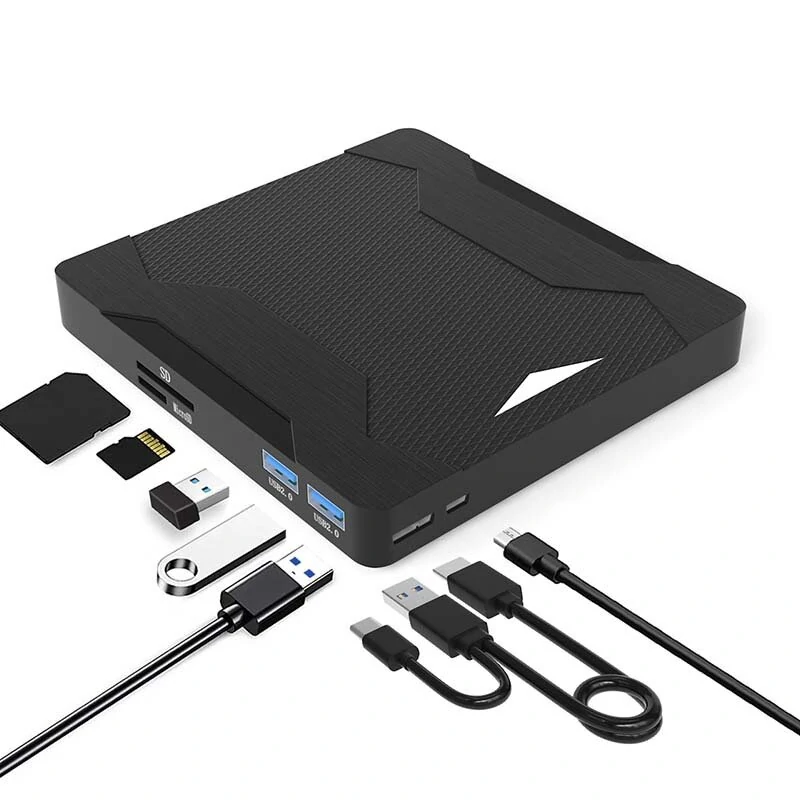 External DVD Burner USB3.0 Type C Multi-function Recorder 4-in-1 CD player Driver TF/SD Interface for PC Notebook — view 2