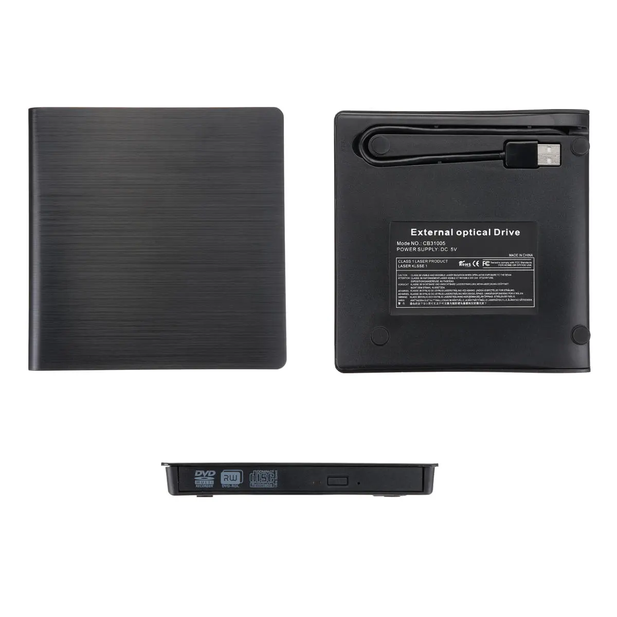 External USB 2.0 DVD RW CD Writer Slim Optical Drive Burner Reader Player For PC Laptop Business Office — view 4