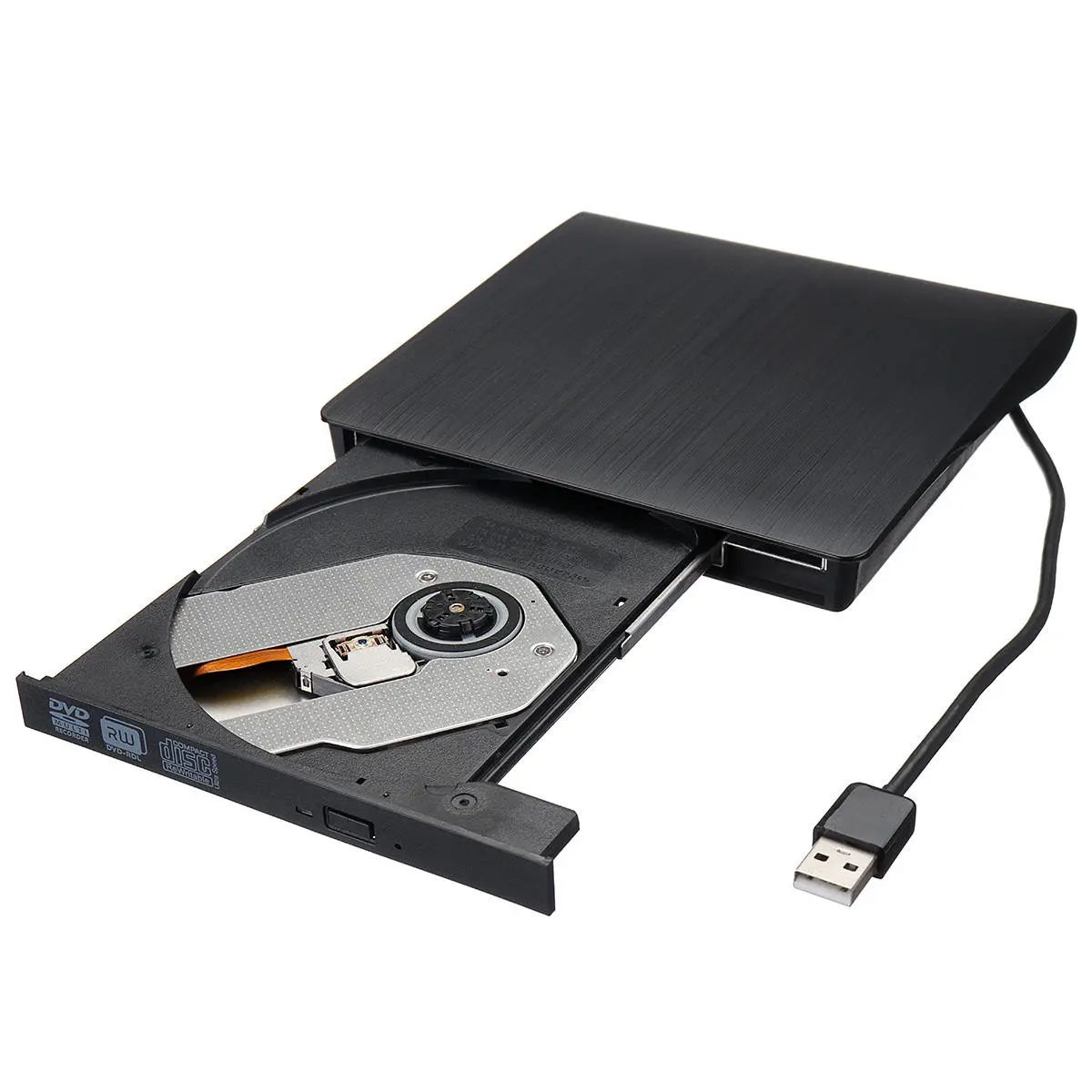 External USB 2.0 DVD RW CD Writer Slim Optical Drive Burner Reader Player For PC Laptop Business Office — view 9