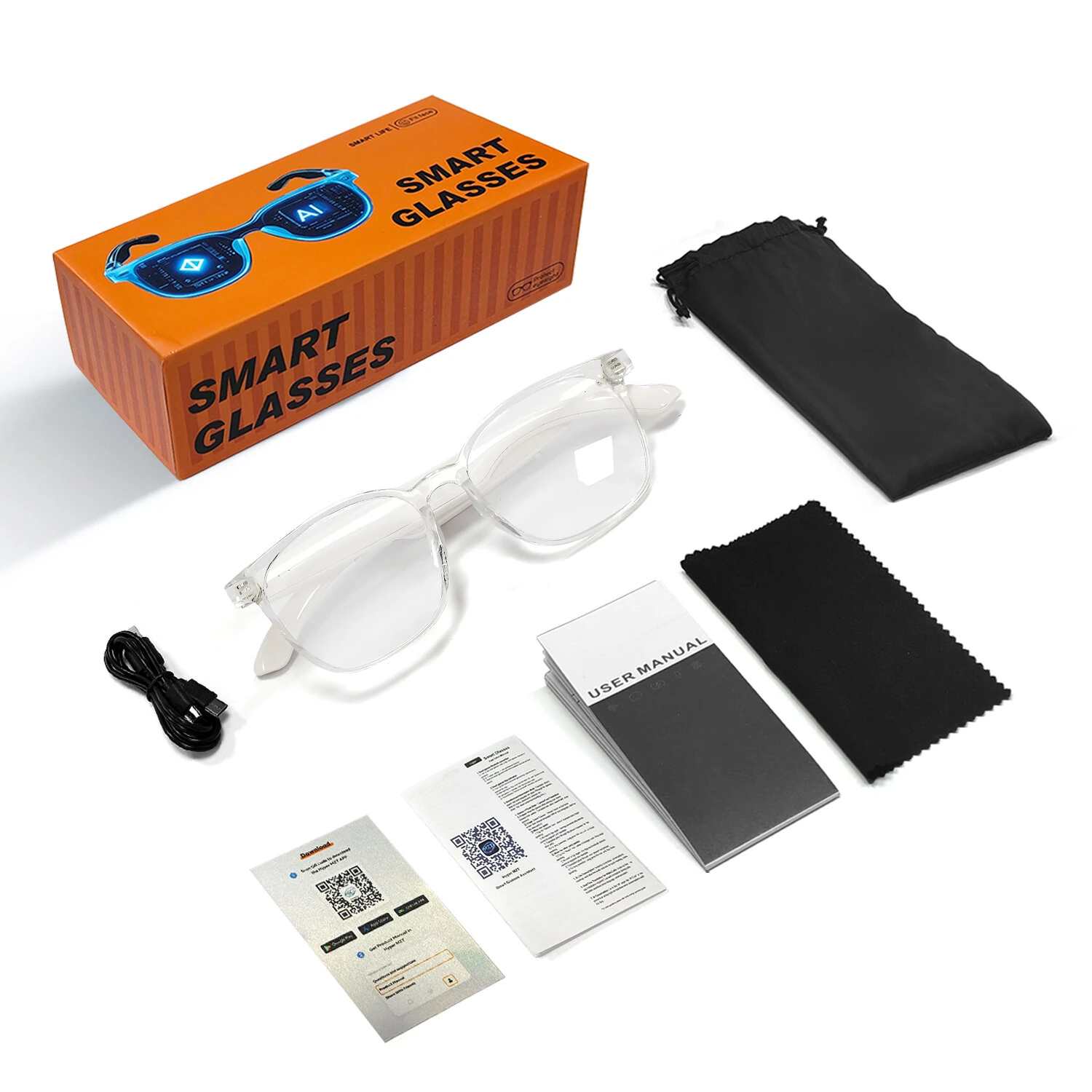 F19 AI Translation Smart Glasses with 100+ Languages Real Time Translation Dual Motherboard Design bluetooth 5.4 Eyewear with Touch Control Music Calls Anti Blue Light Lens Smart Audio Galsses — view 10