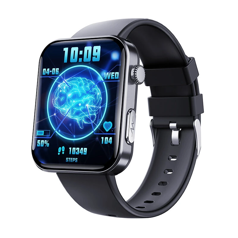 F300 2.1-inch HD Screen ECG Non-invasive Blood Glucose Testing Blood Component Analysis bluetooth Call Heart Rate Blood Pressure Blood Oxygen Monitor Sleep Monitoring SOS Function Multi-sport Modes IP67 Waterproof Smart Watch — view 3
