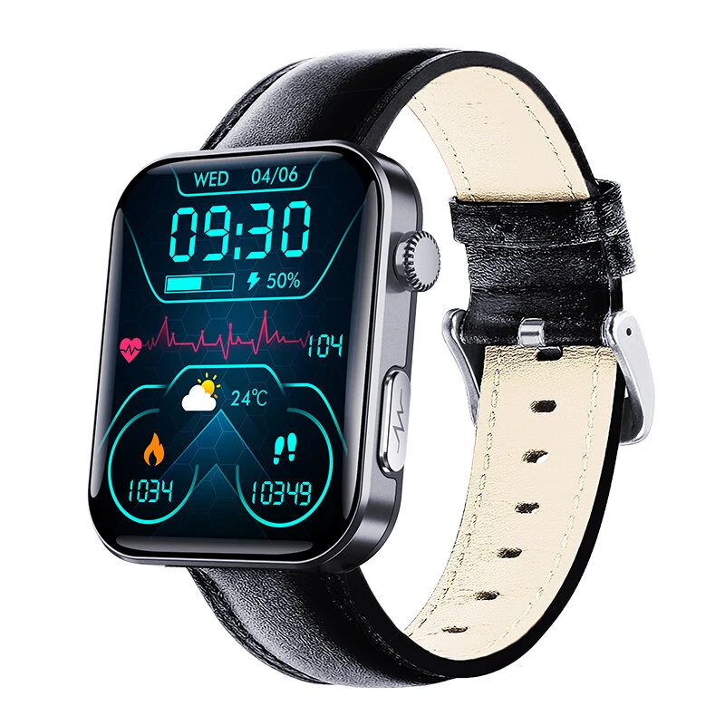 F300 2.1-inch HD Screen ECG Non-invasive Blood Glucose Testing Blood Component Analysis bluetooth Call Heart Rate Blood Pressure Blood Oxygen Monitor Sleep Monitoring SOS Function Multi-sport Modes IP67 Waterproof Smart Watch — view 6
