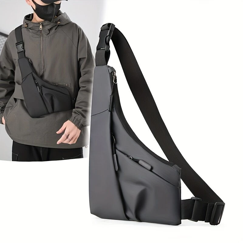 Fashion Anti-Theft Men's Chest Bag Casual Outdoor Sports Waterproof Cycling Triangle Sling Bag with Multiple Compartments — view 9