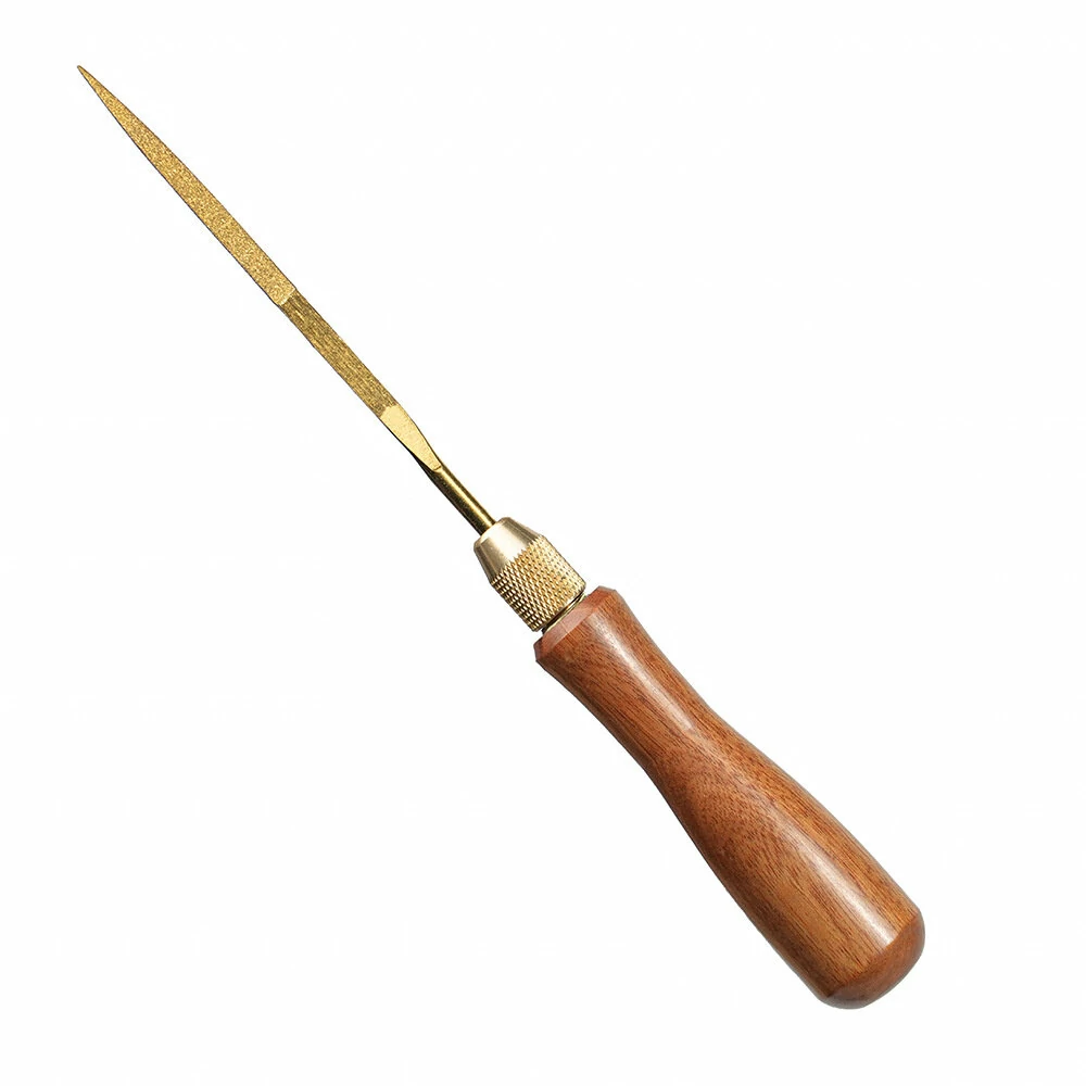File with Solid Wood Handle Cutting with Heavy-Duty Gold-Plated Diamond Files Lightweight Compact Design — Ganwei