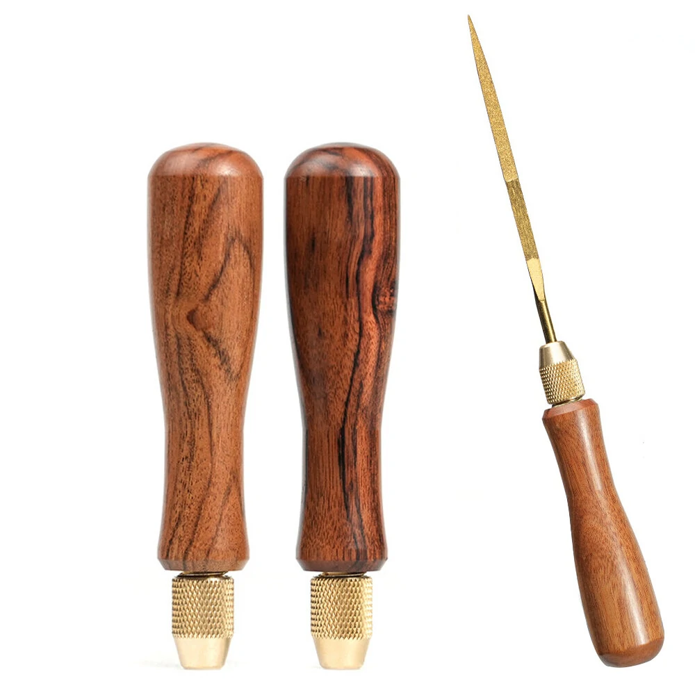 File with Solid Wood Handle Cutting with Heavy-Duty Gold-Plated Diamond Files Lightweight Compact Design — view 3