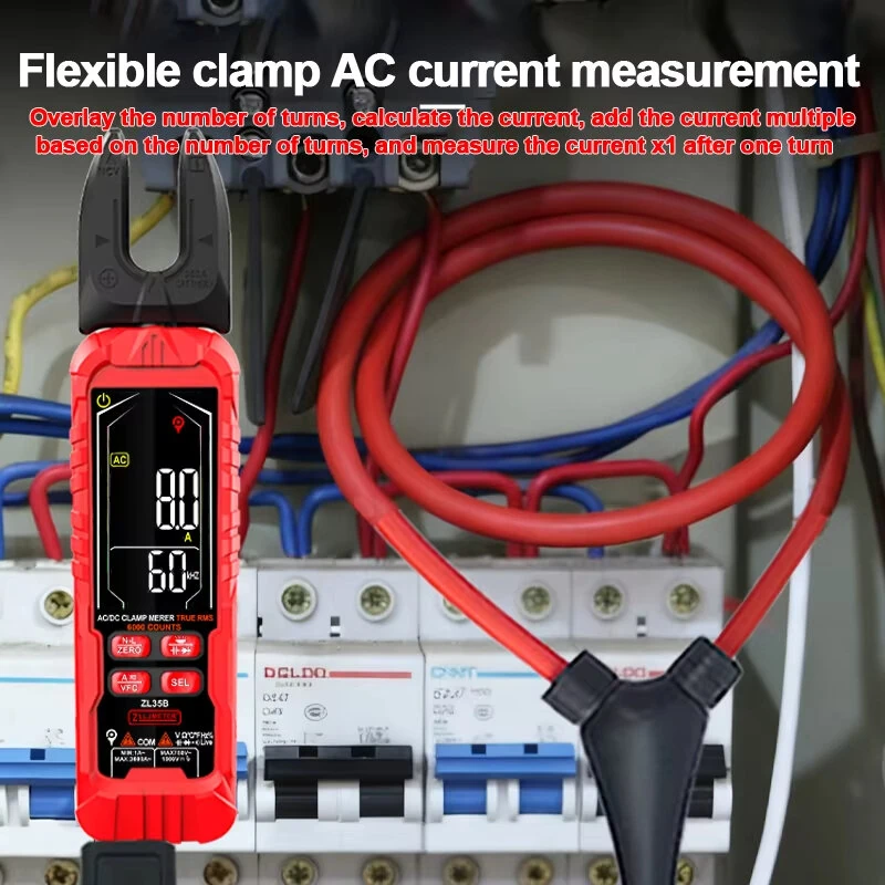 Flexible Clamp Multimeter ZL35A ZL35B 6000A Large Caliber CE Certified AC DC Voltage Current Tester Electrical Maintenance Tool — view 5