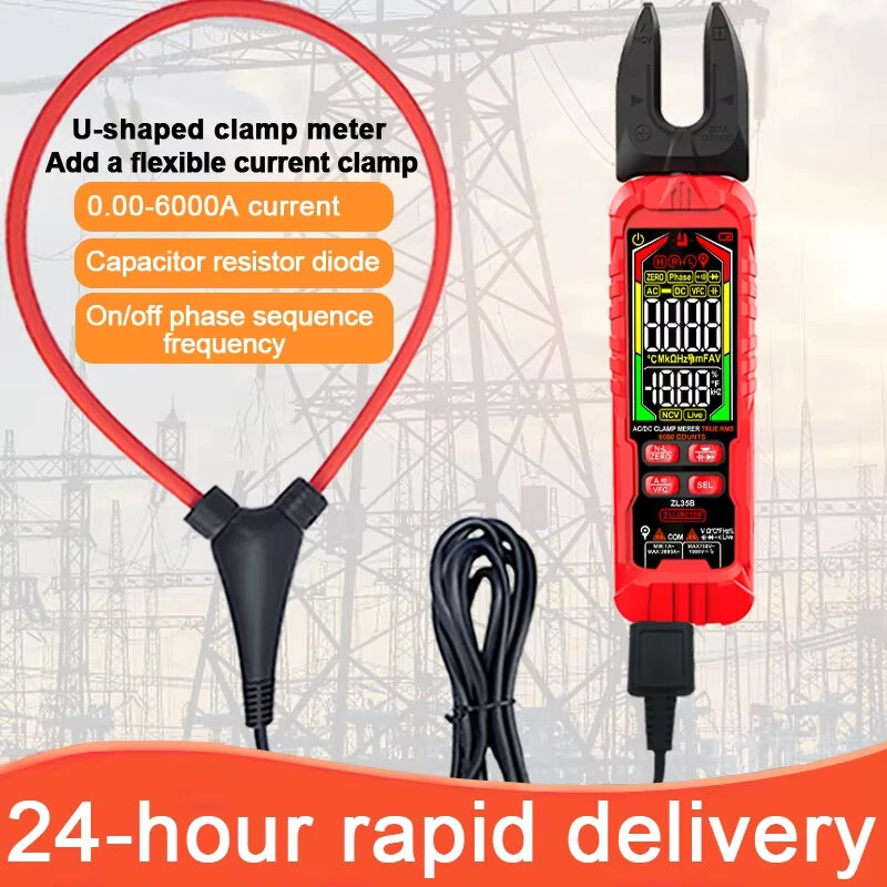 Flexible Clamp Multimeter ZL35A ZL35B 6000A Large Caliber CE Certified AC DC Voltage Current Tester Electrical Maintenance Tool — view 8