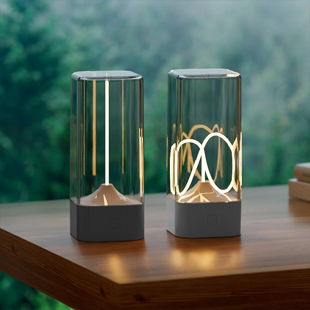 Flexible Filament Night Light with Magnetic Base Home Decor Rechargeable Magnetic Anti-Gravity Night Light Portable Quantum Floating Table LED Bedroom Home Night Light — Flexible