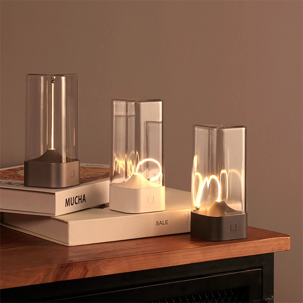 Flexible Filament Night Light with Magnetic Base Home Decor Rechargeable Magnetic Anti-Gravity Night Light Portable Quantum Floating Table LED Bedroom Home Night Light — view 3