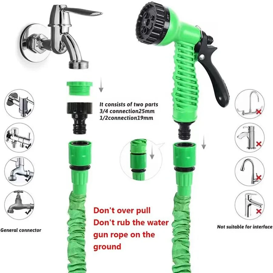 Flexible Garden Hose Set 7-Function Spray Gun Hose Expandable High Pressure Car Wash Hose 7 Water Spray Functions Water Gun for Home Garden Watering Hose — view 10