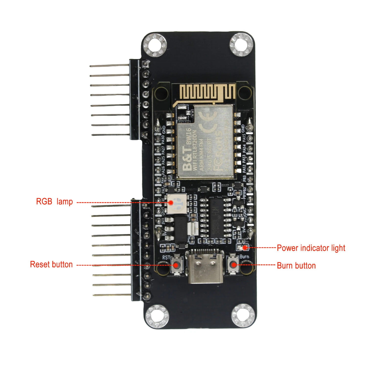 Flipper Zero BW16 5G WiFi Deauther Module Dual Band 2.4GHz/5GHz Pre-Flashed Firmware GPIO Expansion Board IoT Development Board ESP32 CC1101 NRF24 — view 3