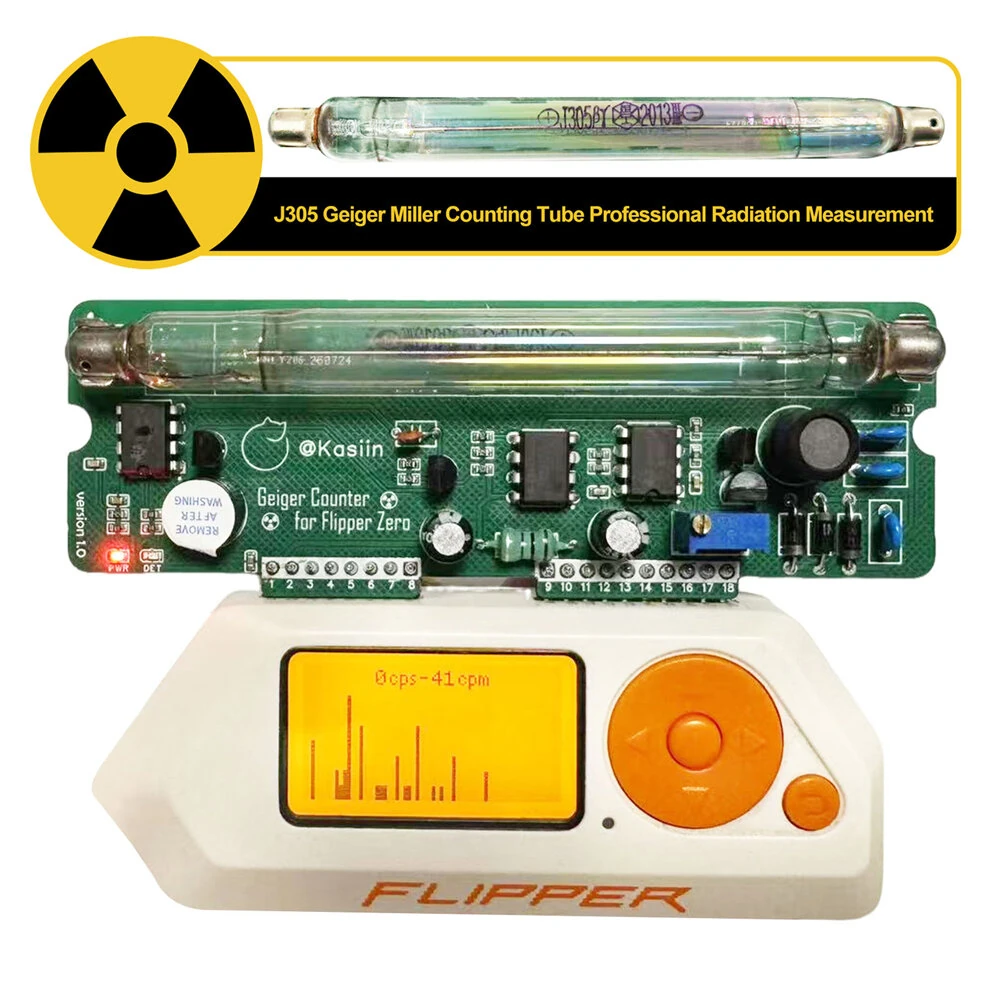 Flipper Zero Geiger Counter Module J305 Tube Radiation Tester Beta Gamma Testing Environmental Monitoring Random Number Generator — view 3