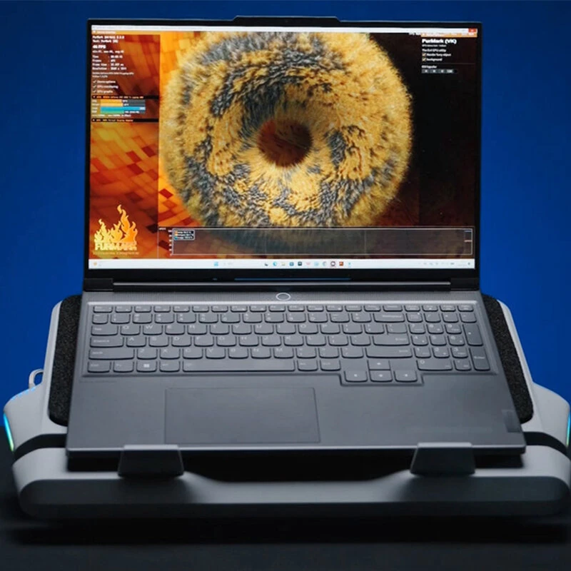 Flydigi BS3 Pro Laptop Cooling Base Three-Sided Intake Pressure Cooling 4000 RPM 48°C Temperature Drop Triple Noise Reduction RGB Lighting 4-Level Adjustable Stand App Control Detachable Filter 15.6"-21" Compatibility Gaming Laptop Cooler — view 4