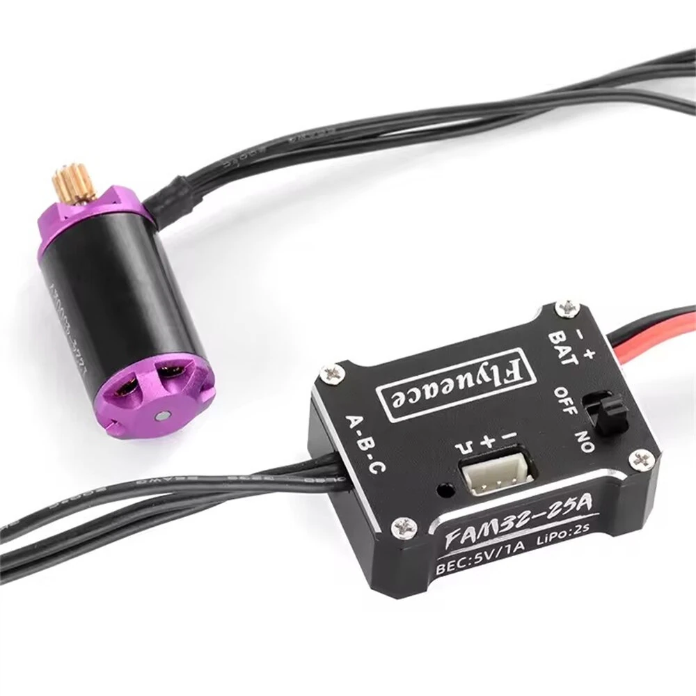 FLYUEACE 1224 4500KV Brushless Motor 25A ESC Combo for Land Rover FMS FCX24M SCX24 1/24 Rock Crawler RC Cars Vehicles Models Upgraded Parts — FLYUEACE