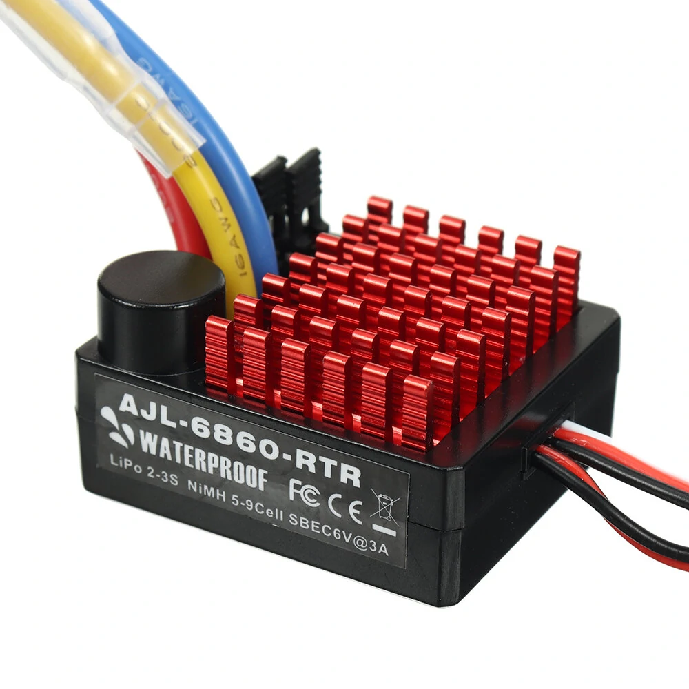 FLYUEACE 6860 Brushed ESC 60A Waterproof Crawler Speed Controller with BEC RC Vehicles Cars Boats Tanks Models Parts — view 3