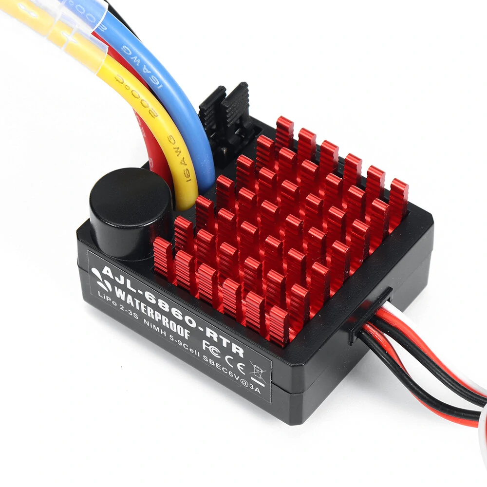 FLYUEACE 6860 Brushed ESC 60A Waterproof Crawler Speed Controller with BEC RC Vehicles Cars Boats Tanks Models Parts — view 4