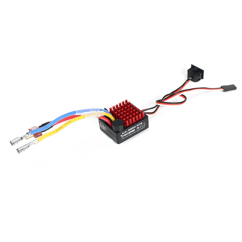 FLYUEACE 6860 Brushed ESC 60A Waterproof Crawler Speed Controller with BEC RC Vehicles Cars Boats Tanks Models Parts — view 9
