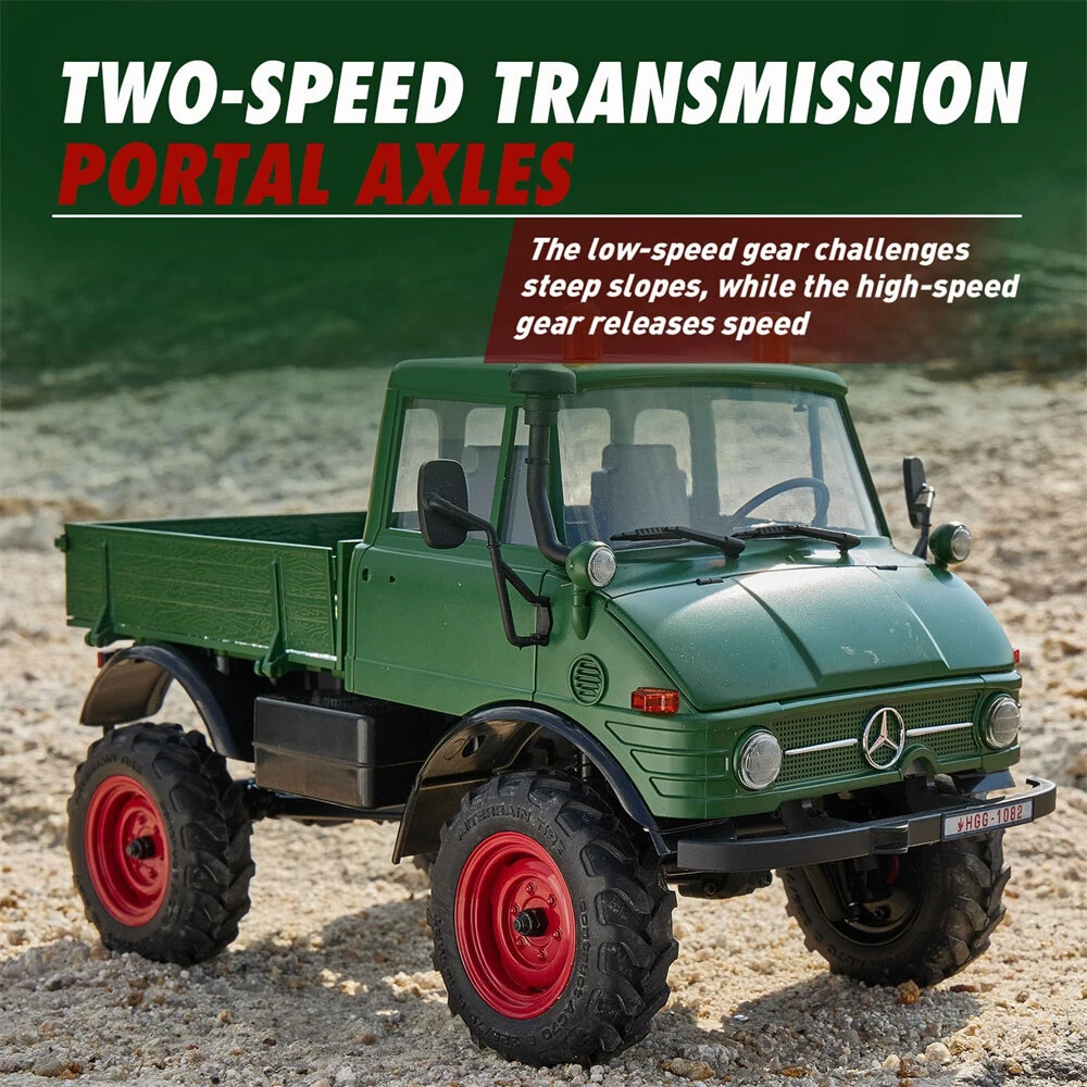 FMS FCX24 RTR Mercedes for Benz 421 Unimog 1/24 2.4G 4WD RC Car Rock Crawler Two Speed Portal Axles Off-Road Climbing Truck LED Light Full Proportional Vehicles Models Toys — view 10
