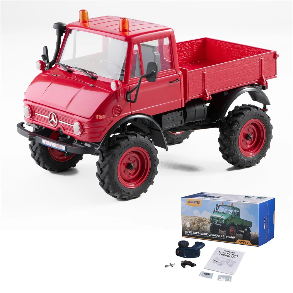 FMS FCX24 RTR Mercedes for Benz 421 Unimog 1/24 2.4G 4WD RC Car Rock Crawler Two Speed Portal Axles Off-Road Climbing Truck LED Light Full Proportional Vehicles Models Toys — view 7