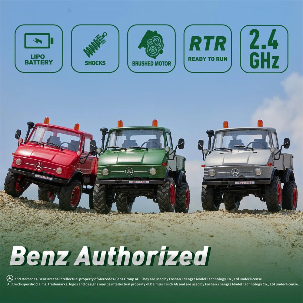 FMS FCX24 RTR Mercedes for Benz 421 Unimog 1/24 2.4G 4WD RC Car Rock Crawler Two Speed Portal Axles Off-Road Climbing Truck LED Light Full Proportional Vehicles Models Toys — view 9