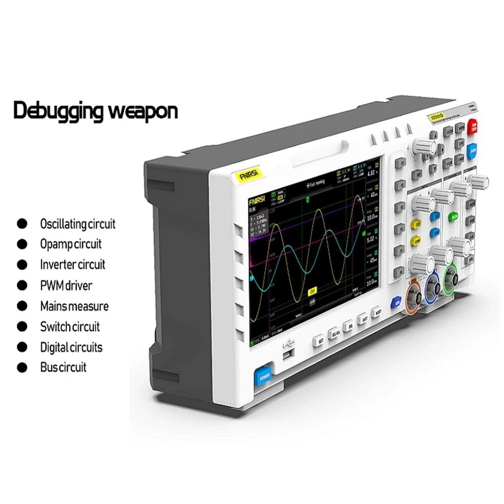FNIRSI-1014D 7 Inch TFT LCD Display Screen 2 In 1 Dual Channel Input Storage Oscilloscope Digital Signal Generator — view 6