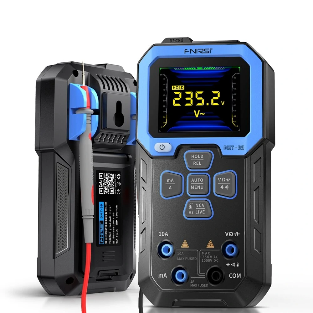 FNIRSI DMT-99 Digital Multimeter Intelligent Automatic Recognition Multiple Measurement Modes Recording Function Long-Lasting 1500mah Lithium Battery for Efficient Accurate Readings
