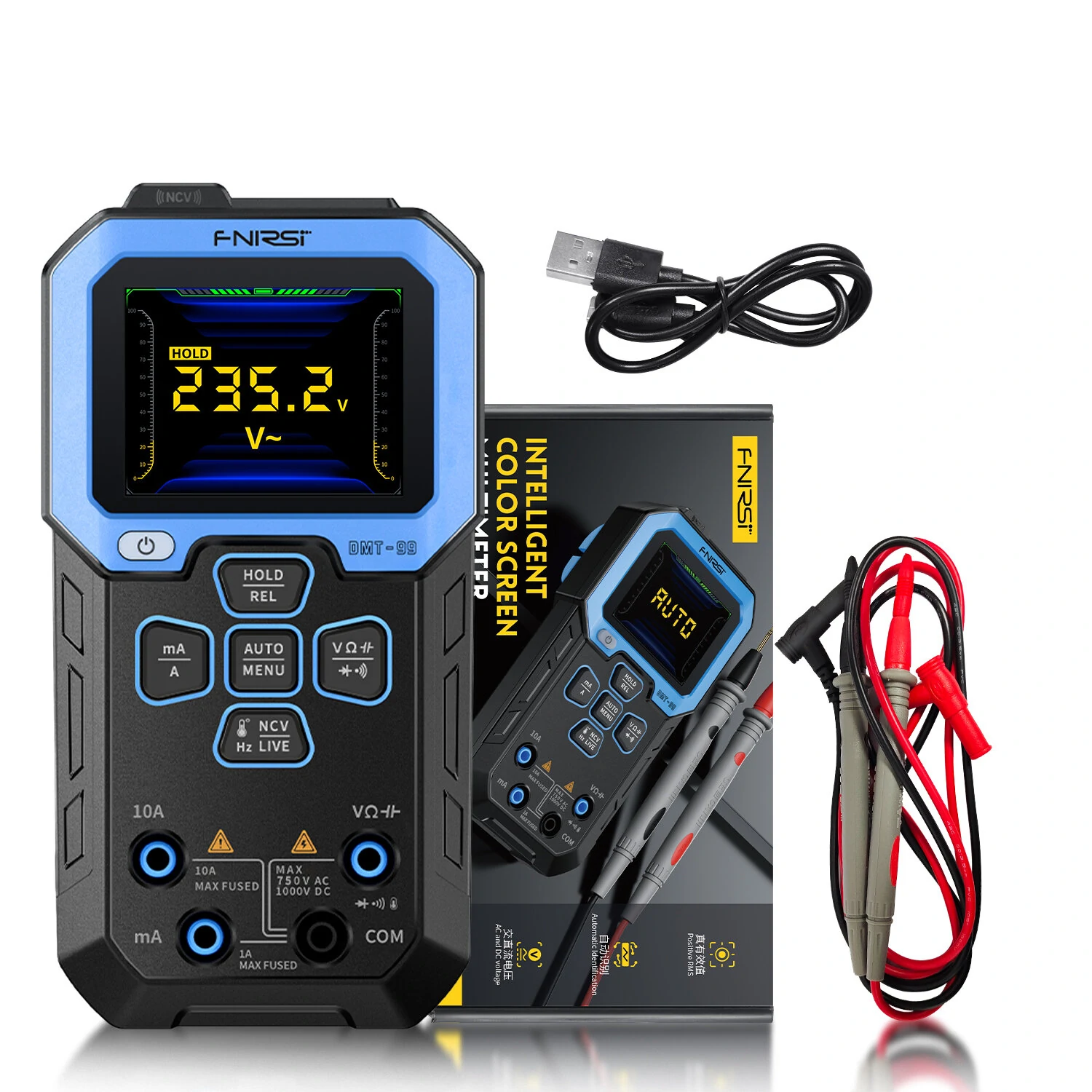 FNIRSI DMT-99 Digital Multimeter Intelligent Automatic Recognition Multiple Measurement Modes Recording Function Long-Lasting 1500mah Lithium Battery for Efficient Accurate Readings — view 11