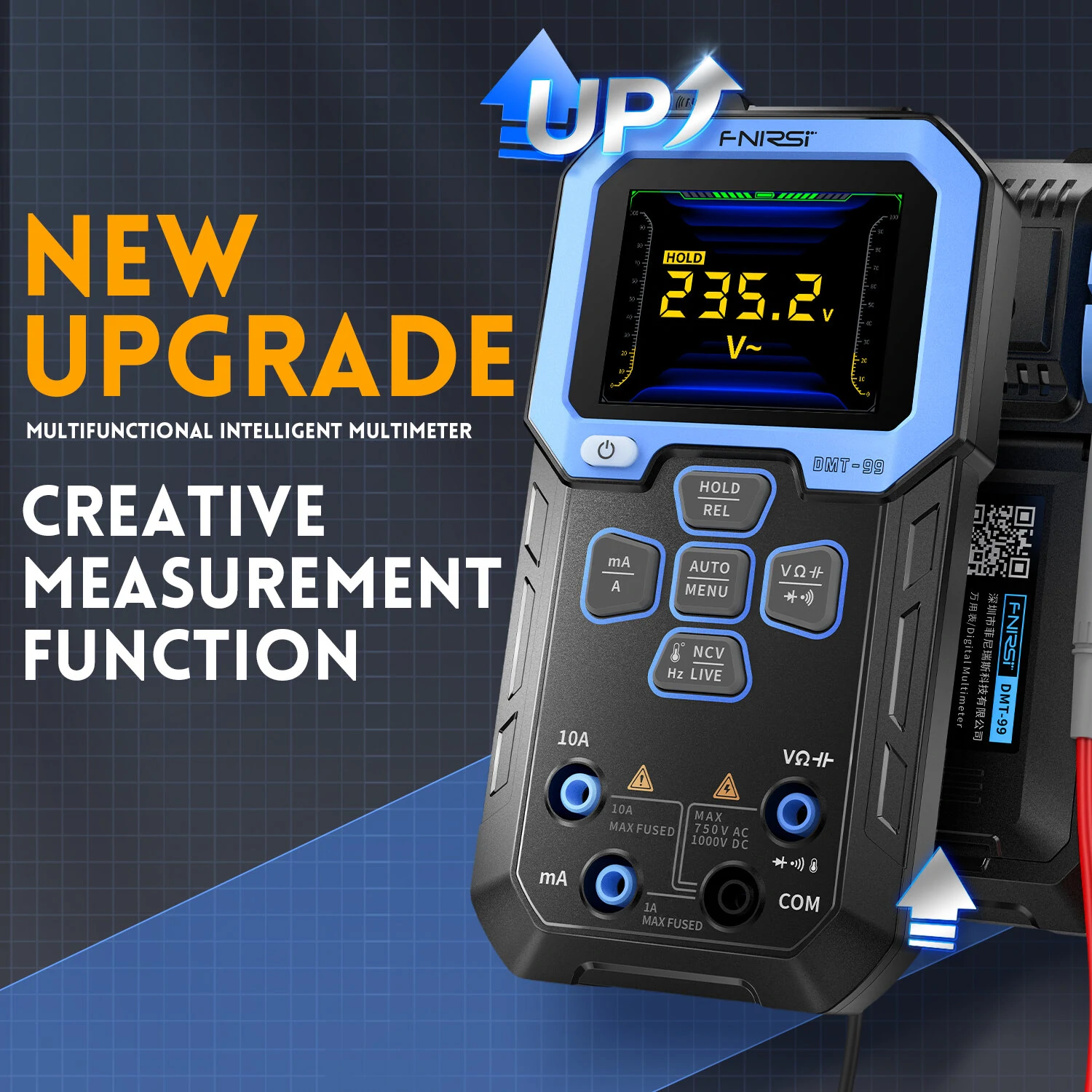 FNIRSI DMT-99 Digital Multimeter Intelligent Automatic Recognition Multiple Measurement Modes Recording Function Long-Lasting 1500mah Lithium Battery for Efficient Accurate Readings — view 4