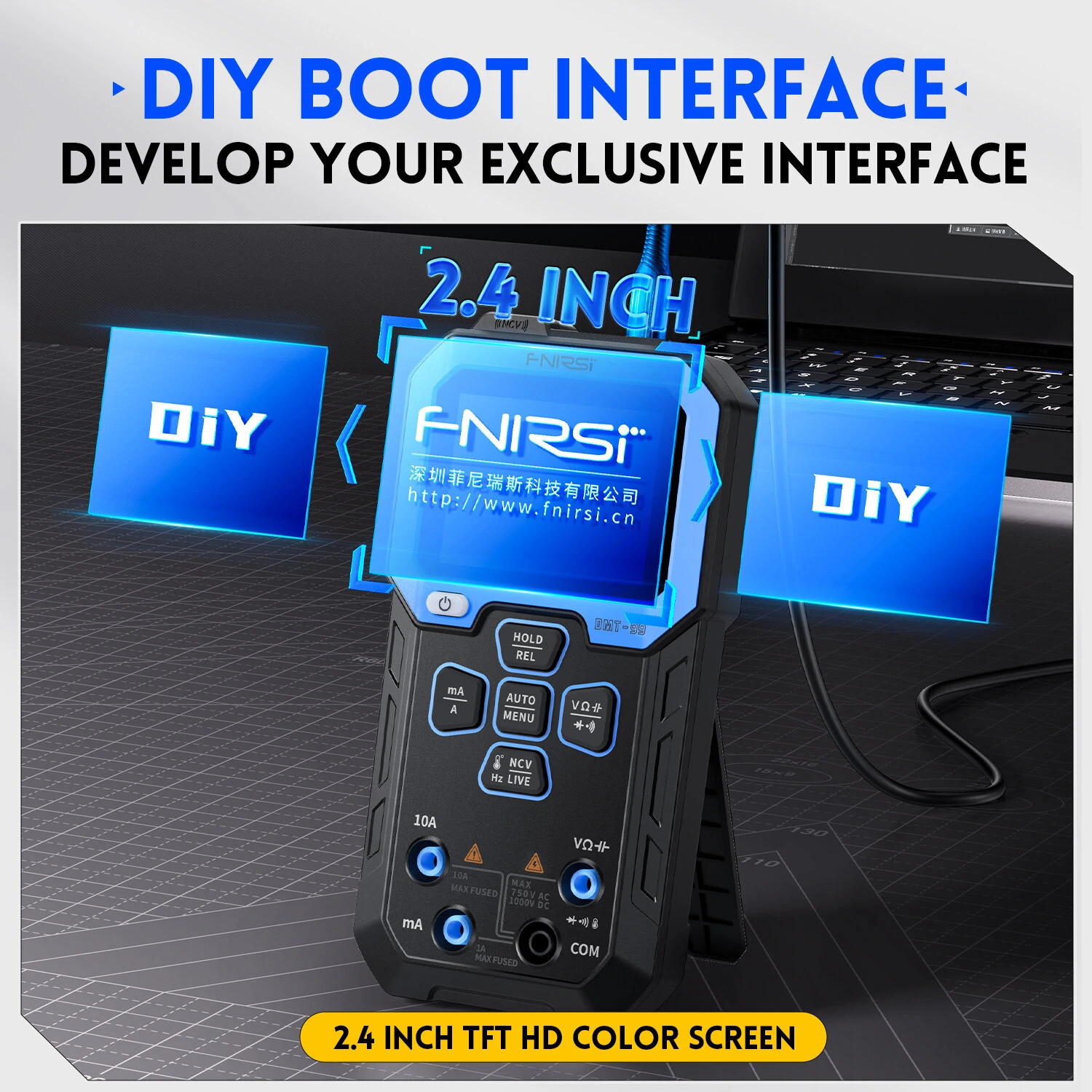 FNIRSI DMT-99 Digital Multimeter Intelligent Automatic Recognition Multiple Measurement Modes Recording Function Long-Lasting 1500mah Lithium Battery for Efficient Accurate Readings — view 7