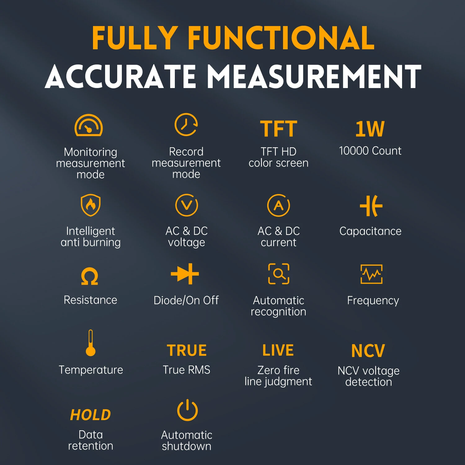 FNIRSI DMT-99 Digital Multimeter Intelligent Automatic Recognition Multiple Measurement Modes Recording Function Long-Lasting 1500mah Lithium Battery for Efficient Accurate Readings — view 9