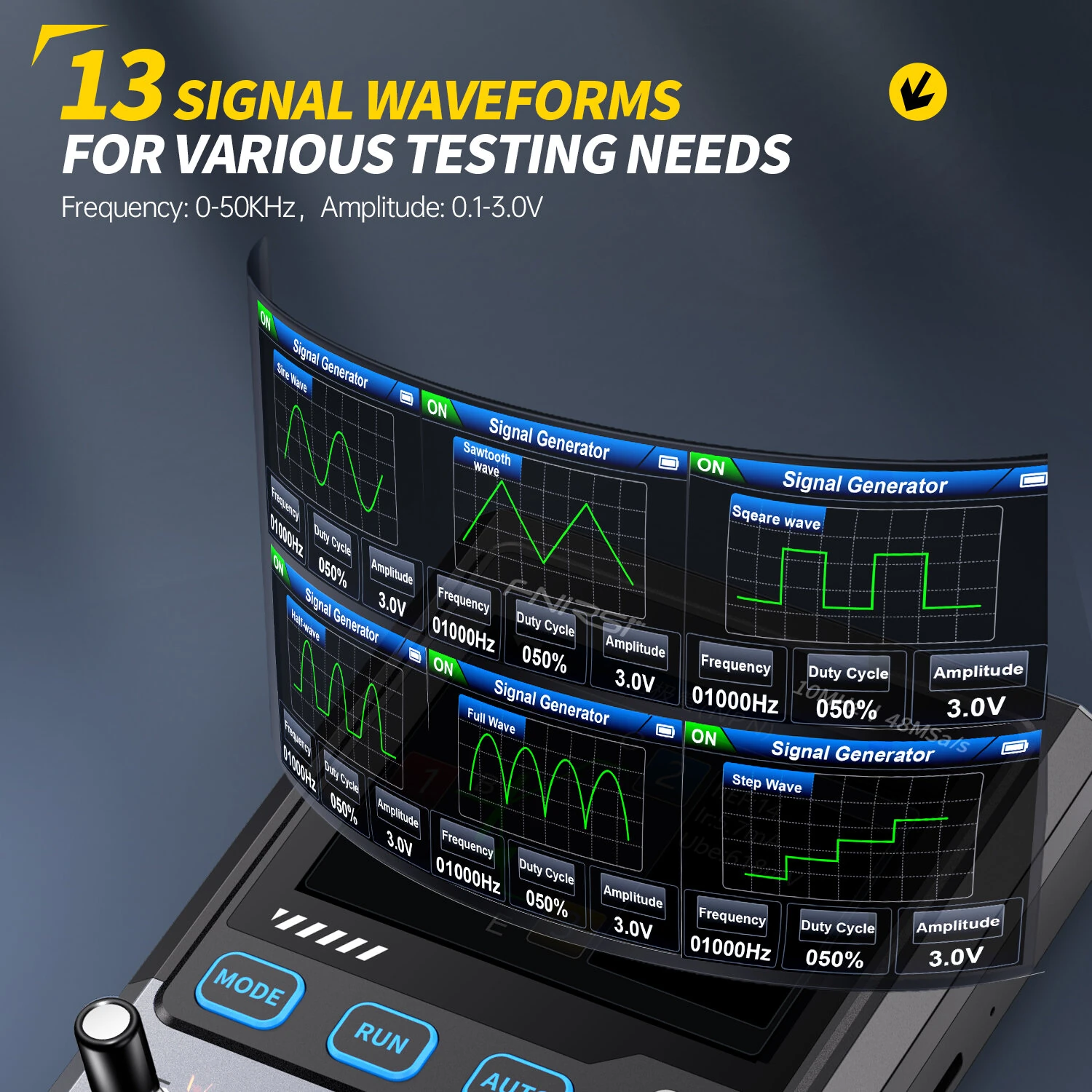 FNIRSI DSO-TC4 3-in-1 Oscilloscope Signal Generator Transistor Tester 48MSa/s 10MHz Bandwidth Portable Design Rechargeable Battery Adjustable Waveforms — view 7