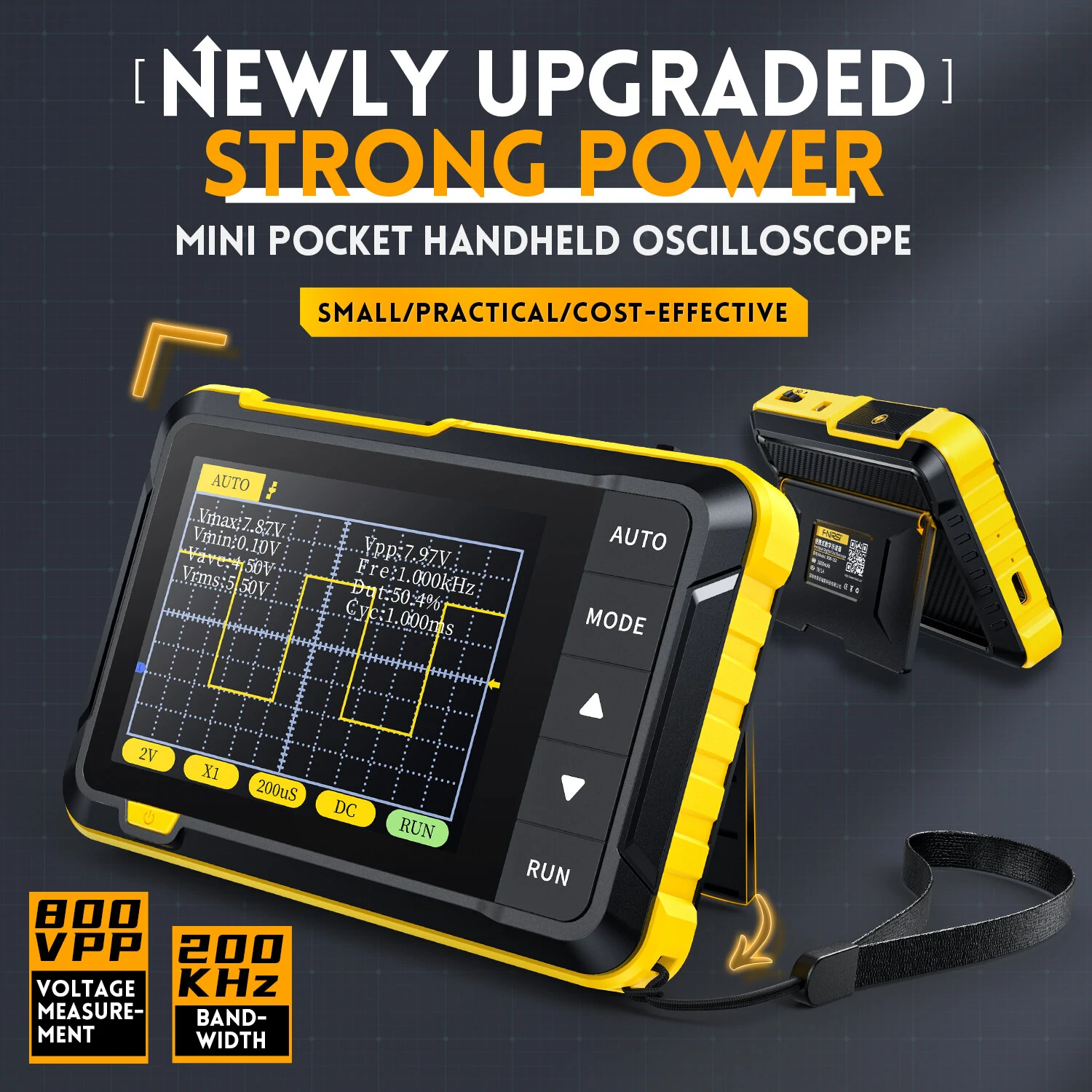 FNIRSI DSO152 Mini Handheld Digital Oscilloscope Latest Version 2.5MSa/s 200KHz Analog Bandwidth 800 VPP with PWM Output — view 3