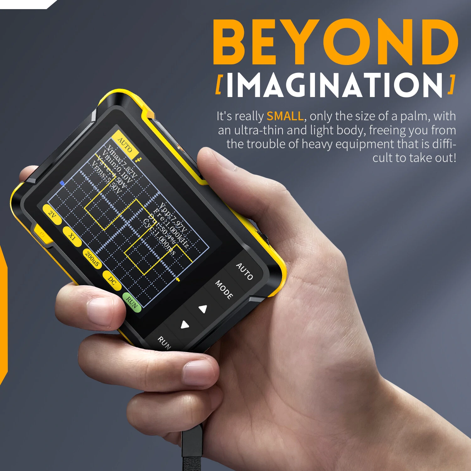 FNIRSI DSO152 Mini Handheld Digital Oscilloscope Latest Version 2.5MSa/s 200KHz Analog Bandwidth 800 VPP with PWM Output — view 5