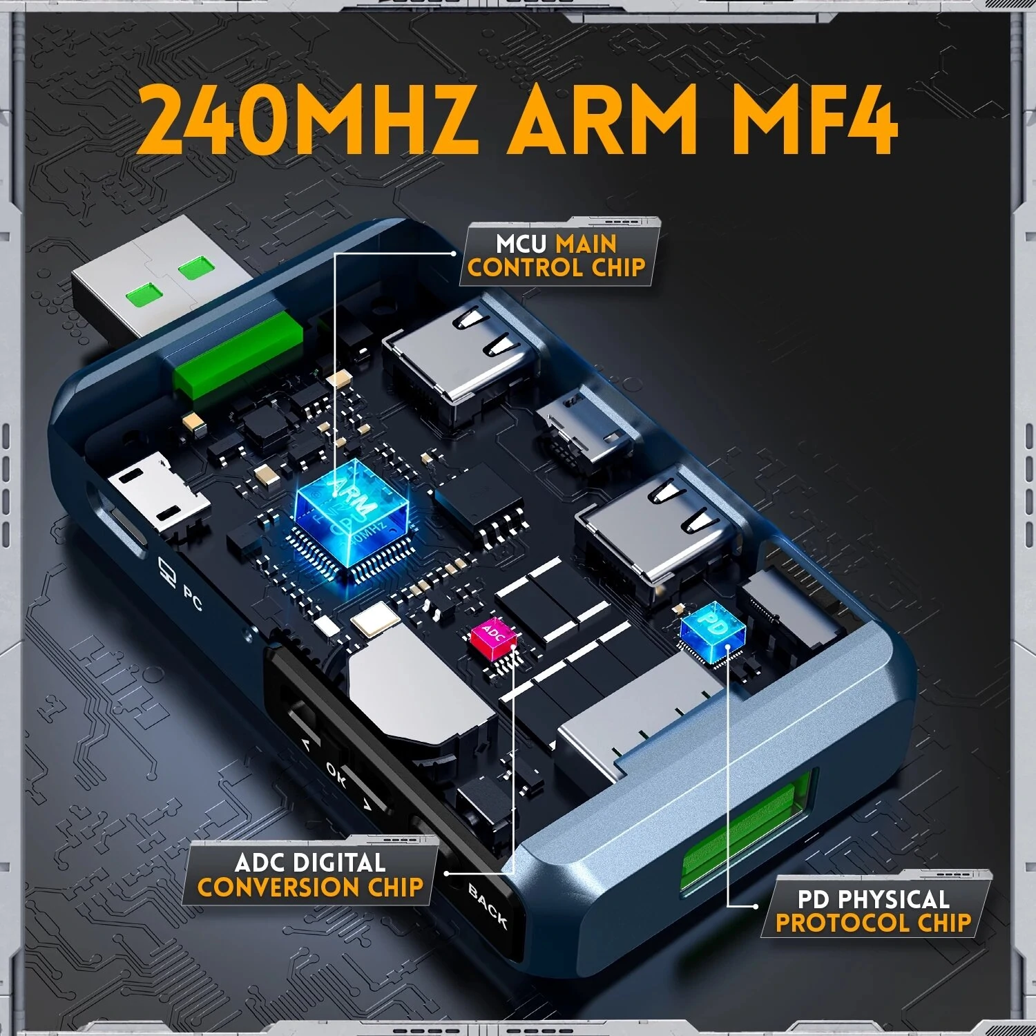 FNIRSI-FNB48P Ammeter Voltmeter USB Tester TYPE-C Fast Charge Detection Trigger Capacity Ripple Measurement with CNC Metal Shell — view 4