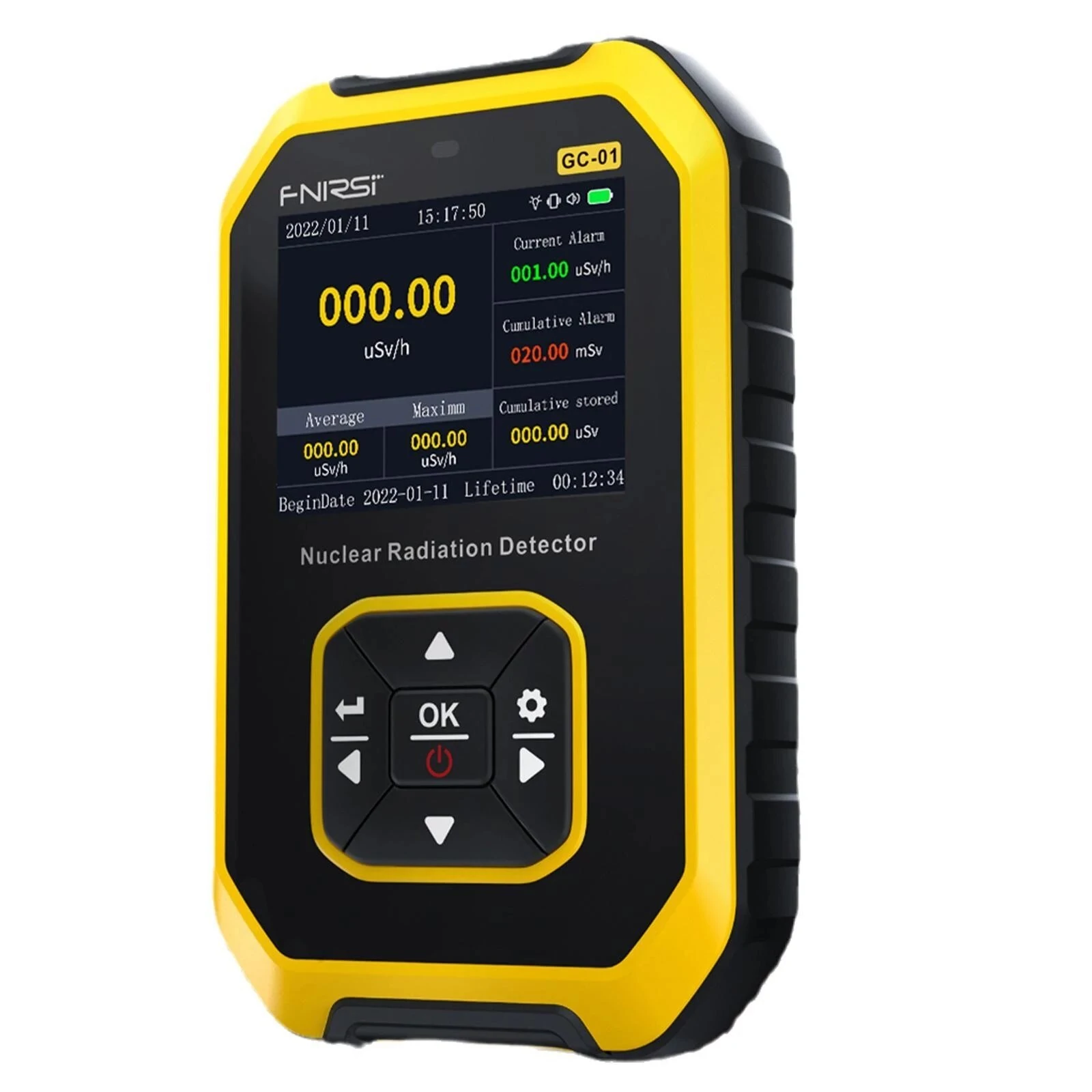 FNIRSI-GC01 Geiger Counter Nuclear Radiation Tester Professional Marble Radiation Ionization Personal Dose Alarm Radioactive Tester — FNIRSI