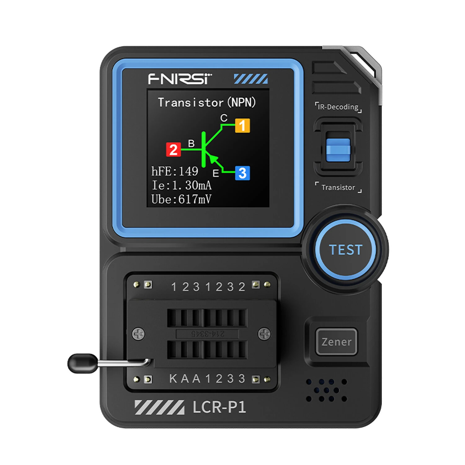 FNIRSI LCR-P1 Transistor Tester Diode Triode Capacitance Meter 1.44 Inch Color Screen USB Type-C Anti-Burn Protection — view 2