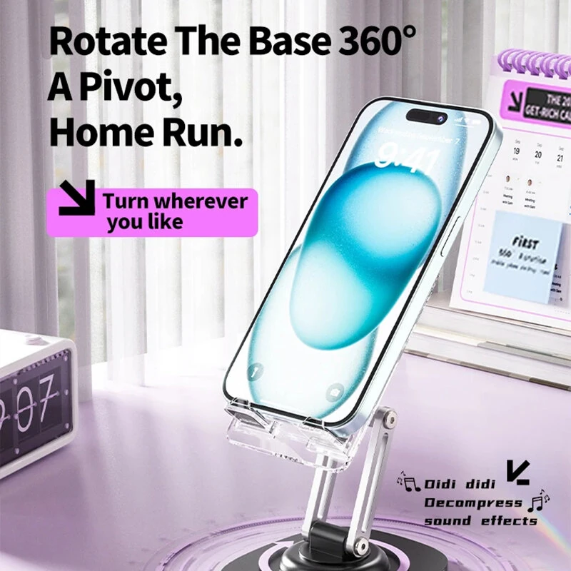 Foldable Desktop Phone Holder Stand Support Adjustable Angle Height Cellphone Stand Bracket Universal for Smartphone — view 3