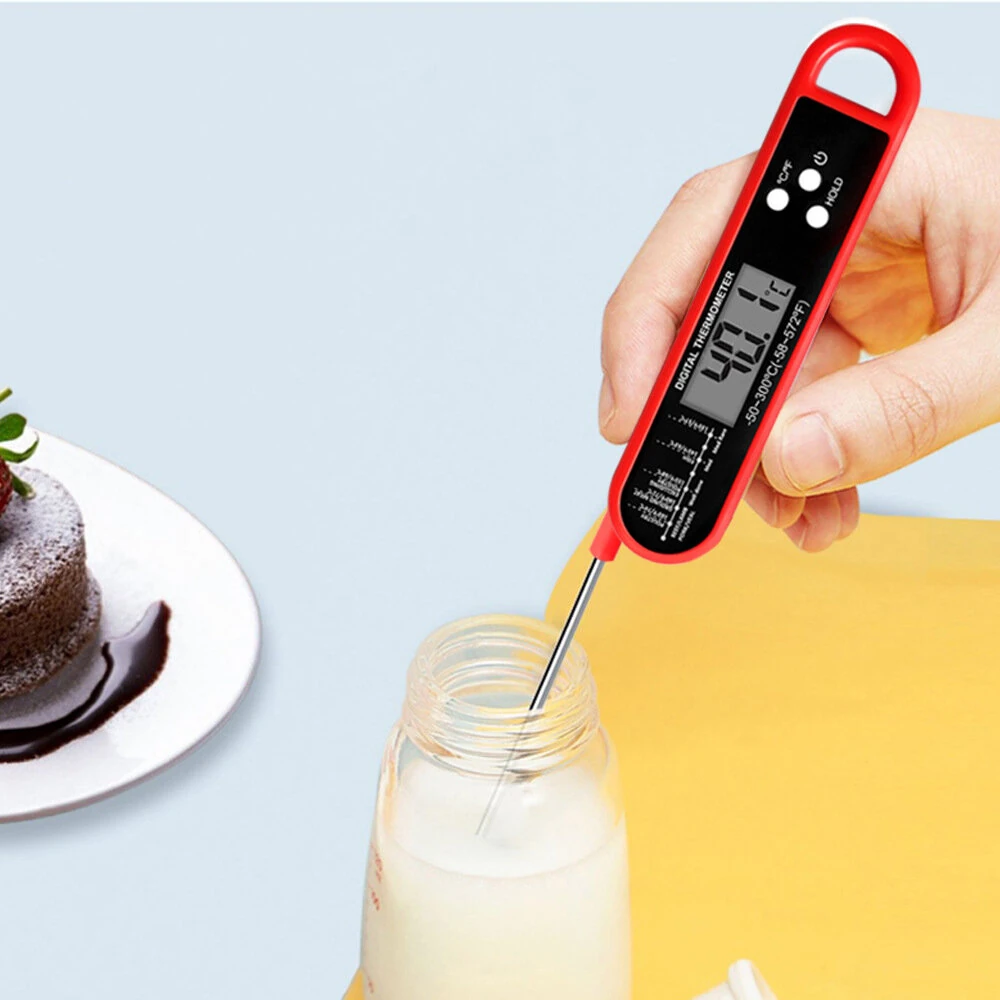 Foldable Digital Food Thermometer Grill Meat Kitchen Thermometer Baking Milk Water Thermometer Magnetic Kitchen Temperature Gauge — view 3