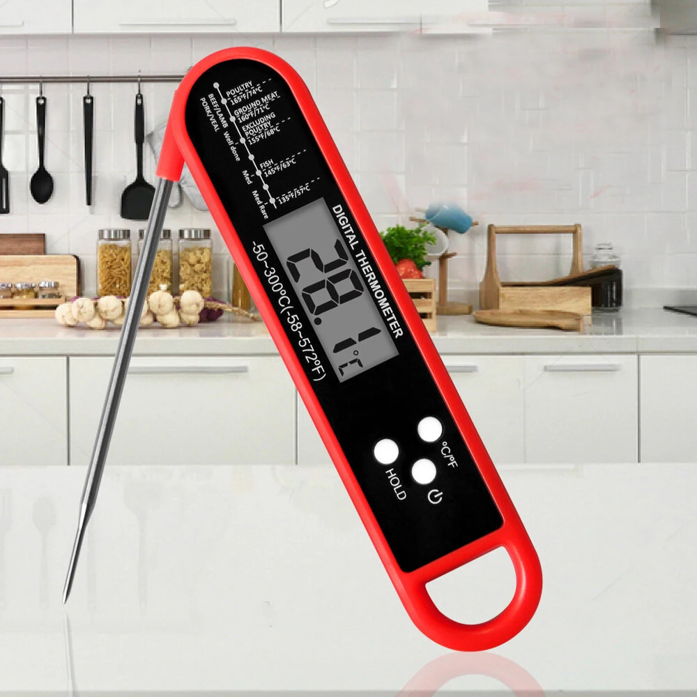 Foldable Digital Food Thermometer Grill Meat Kitchen Thermometer Baking Milk Water Thermometer Magnetic Kitchen Temperature Gauge — view 6