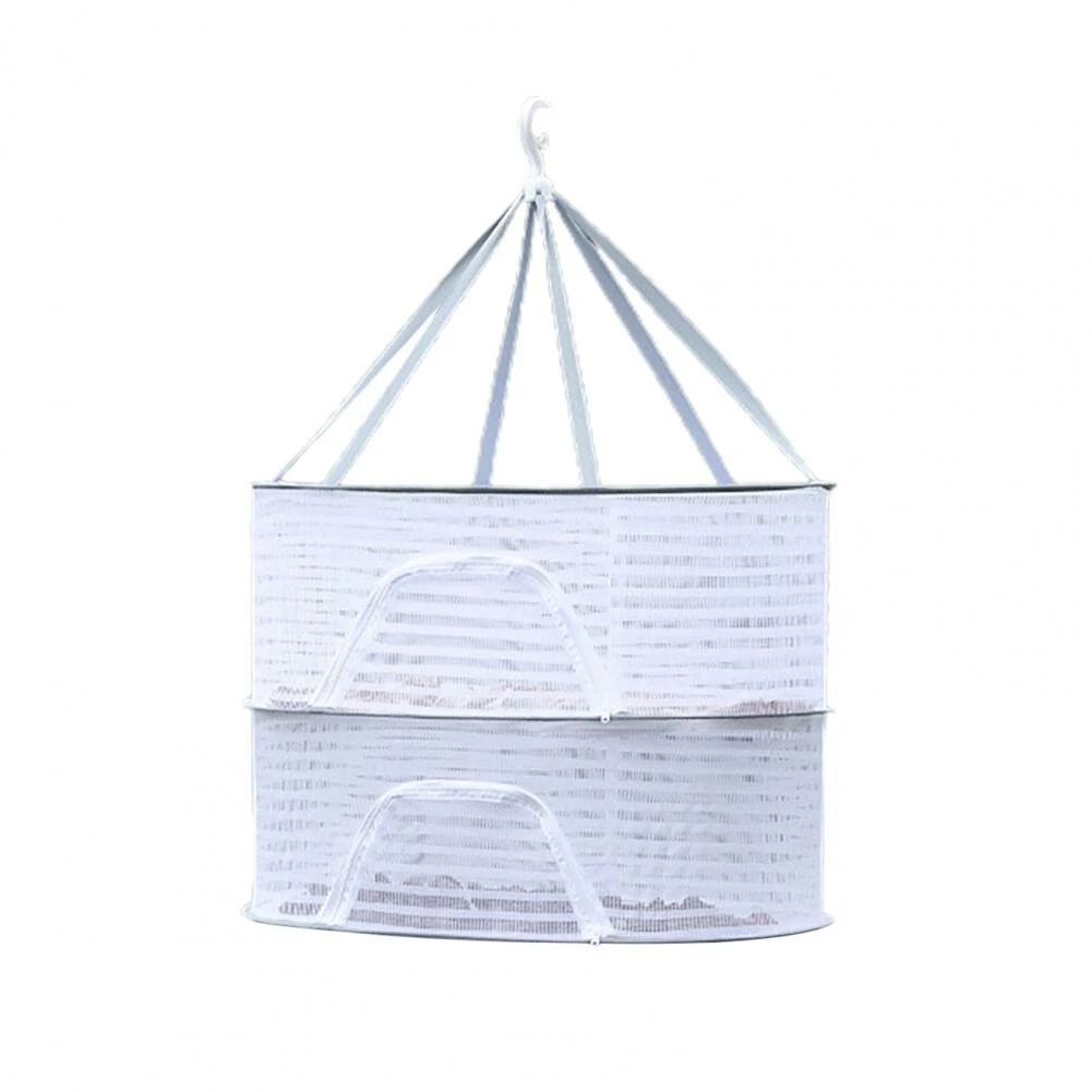 Folding Hanging Drying Rack Mesh Dryer with Zippers For Shrimp Fish Fruit Vegetables Herb — view 6