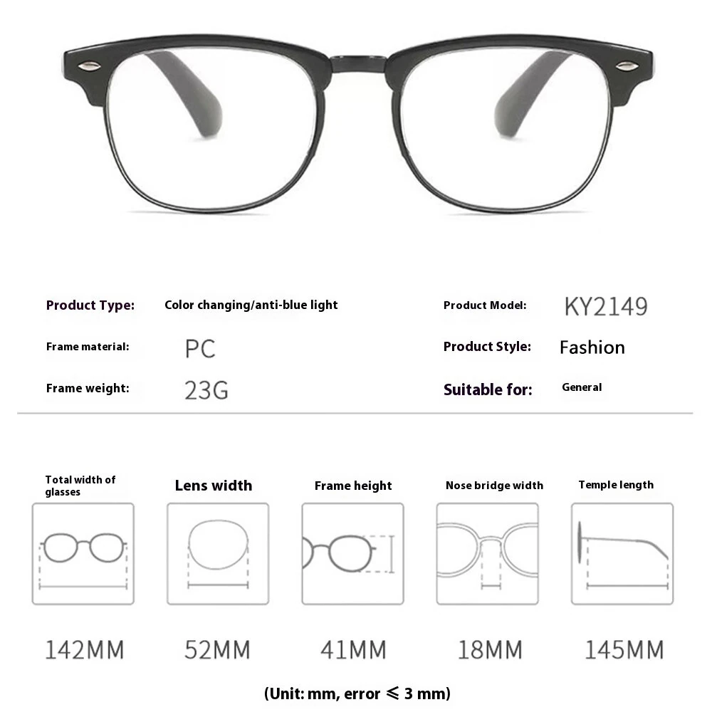 Folding Photochromic Sunglasses Lightweight Portable Indoor Outdoor Dual-use UV Anti-blue light Eyeglasses — view 7
