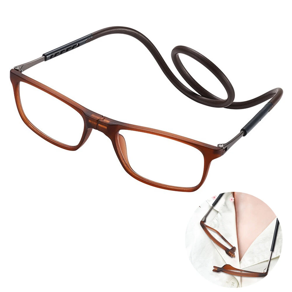 Folding Portable Hang Neck Magnetic Reading Glasses Lightweight Anti-blue Light HD Eye Protection Presbyopia Glasses