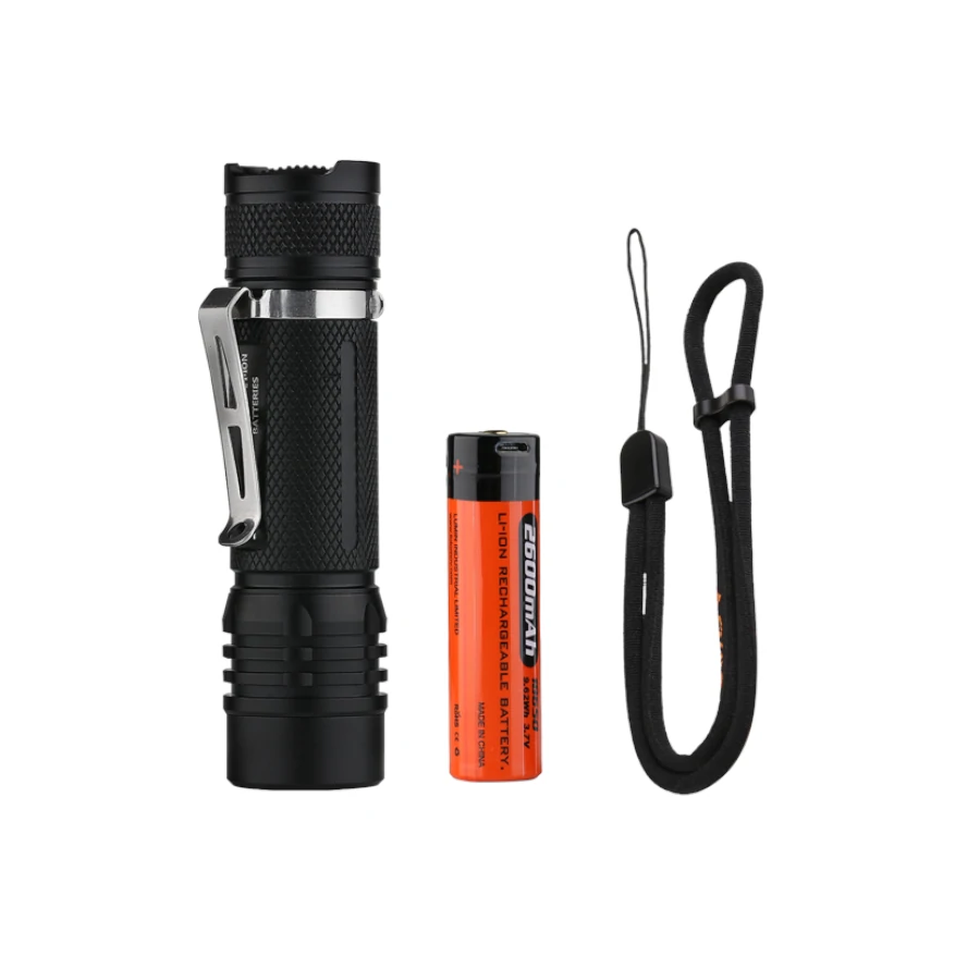 Folomov 18650S 900LM 167m Compact EDC Flashlight Come with 18650 Battery USB Rechargeable Mini LED Torch 9 Modes For Outdoor Camping Hiking Hunting — view 2