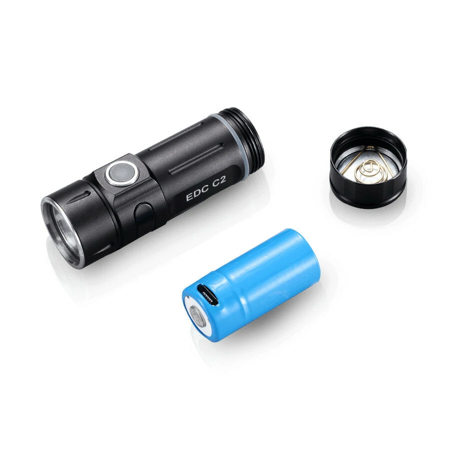 FOLOMOV C2 / EDC C2 Nichia E21A High CRI98 Compact EDC LED Flashlight With 14300 Battery Ulralight Pocket Clip Light Mini LED Torch EDC Survival Tools 3000K/5000K — view 8