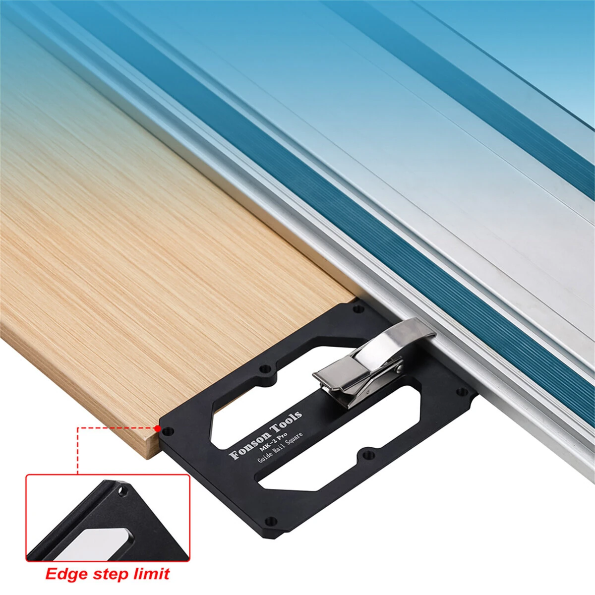 FONSON TOOLS Track Saw Square Right Angle Guide Circular Saw Guide Rail Angle Stop Compatible with Makita and Festool Guide Rail — view 4