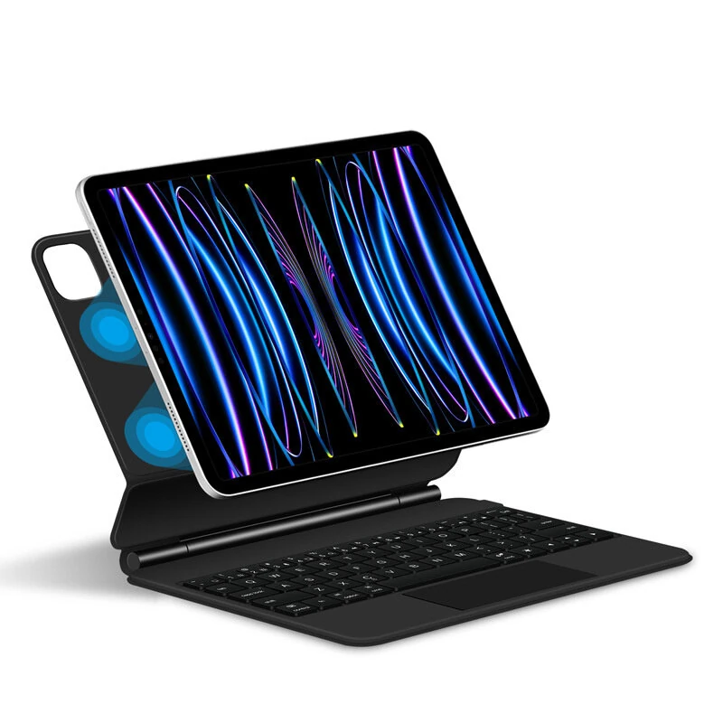 For iPad Air 11 M2 Multi-language Tablet Protective Keyboard Case with Touchpad Foldable Backlit Tablet Cover — view 3