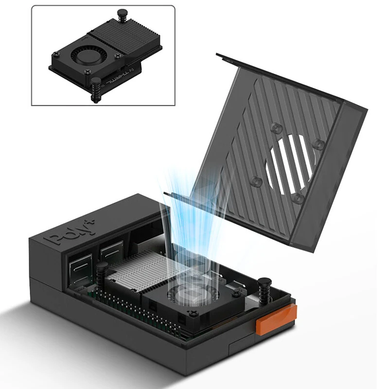 For Raspberry Pi 5 Case With Active Cooler Enhanced Protection Easy Assembly Perfect Fit Argon POLY Compatible with PWM Cooling Fans — view 6