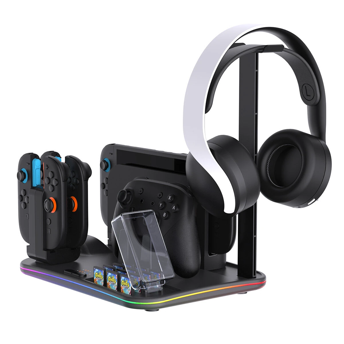 For Switch 2 12-in-1 Multi-functional Cooling and Charging Dock Switch Console Storage Dock with RGB Lighting IPEGA PG-SW2065 — image 1