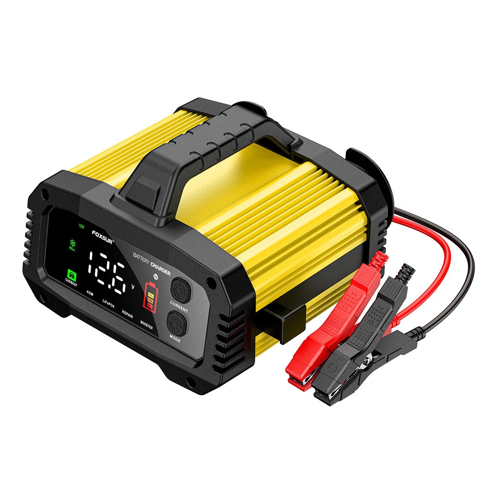 FOXSUR Portable 12V 25A 24V 15A Battery Charger High Power Large Screen Color Display For Lead-Acid Lithium Iron Batteries Car Ship Motorcycle — view 3